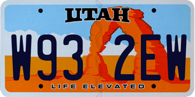 UT license plate W932EW