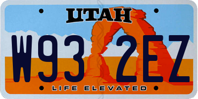 UT license plate W932EZ