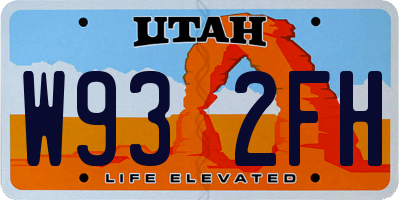 UT license plate W932FH