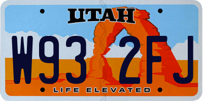 UT license plate W932FJ