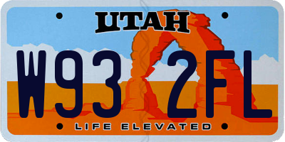 UT license plate W932FL