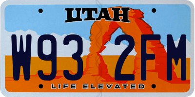 UT license plate W932FM