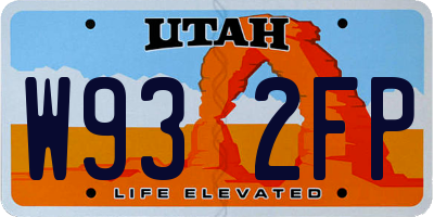 UT license plate W932FP
