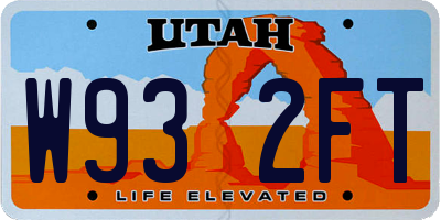 UT license plate W932FT