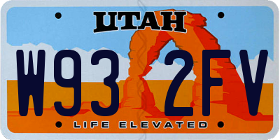 UT license plate W932FV