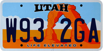 UT license plate W932GA