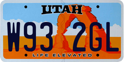 UT license plate W932GL
