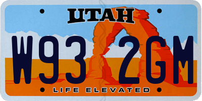 UT license plate W932GM