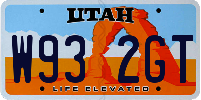 UT license plate W932GT