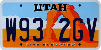 UT license plate W932GV