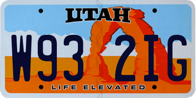 UT license plate W932IG