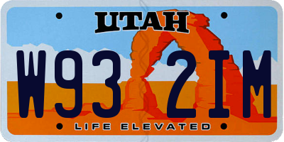 UT license plate W932IM