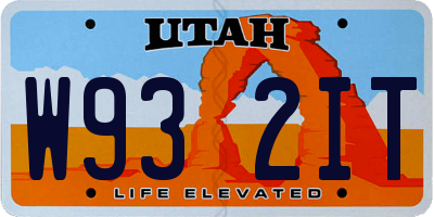 UT license plate W932IT