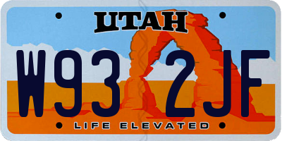 UT license plate W932JF