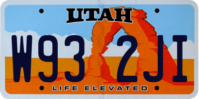 UT license plate W932JI