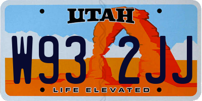 UT license plate W932JJ