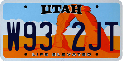 UT license plate W932JT