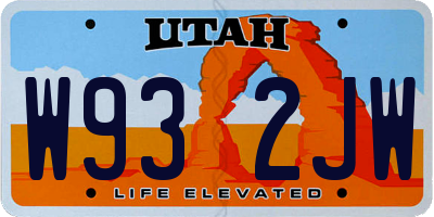 UT license plate W932JW