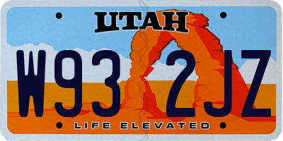 UT license plate W932JZ