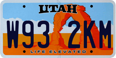 UT license plate W932KM