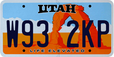 UT license plate W932KP