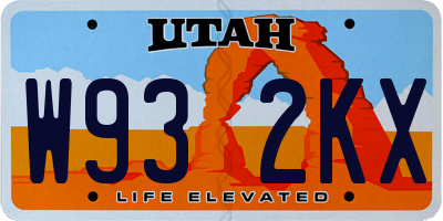 UT license plate W932KX