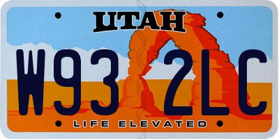 UT license plate W932LC