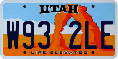 UT license plate W932LE