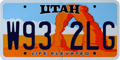 UT license plate W932LG
