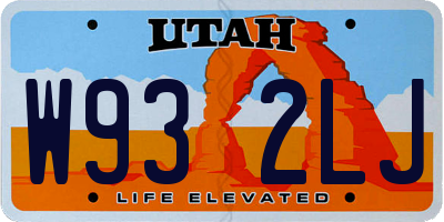 UT license plate W932LJ