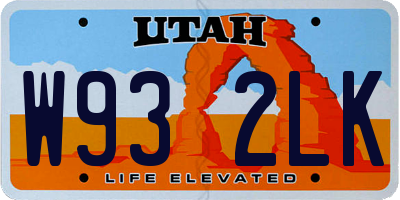 UT license plate W932LK