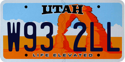 UT license plate W932LL