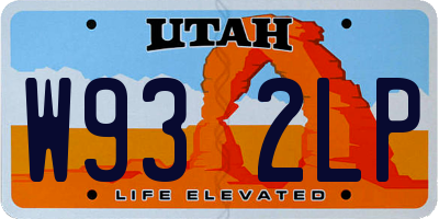 UT license plate W932LP