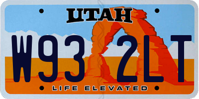 UT license plate W932LT