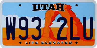 UT license plate W932LU