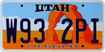 UT license plate W932PI