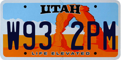 UT license plate W932PM