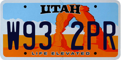 UT license plate W932PR