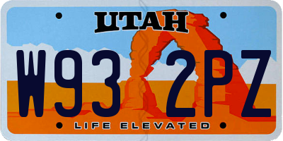 UT license plate W932PZ