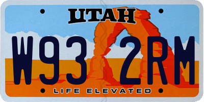 UT license plate W932RM
