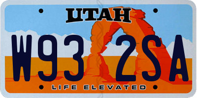 UT license plate W932SA