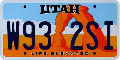 UT license plate W932SI