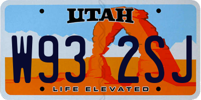 UT license plate W932SJ