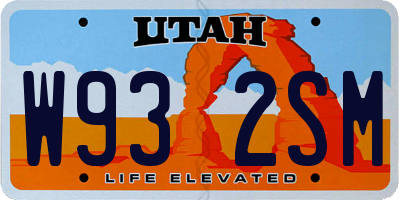 UT license plate W932SM