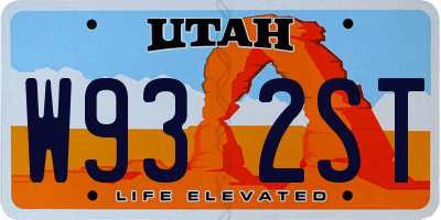 UT license plate W932ST