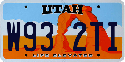 UT license plate W932TI