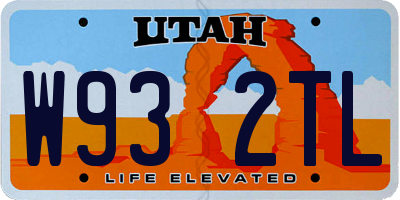 UT license plate W932TL