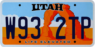 UT license plate W932TP