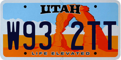 UT license plate W932TT