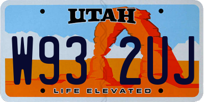 UT license plate W932UJ